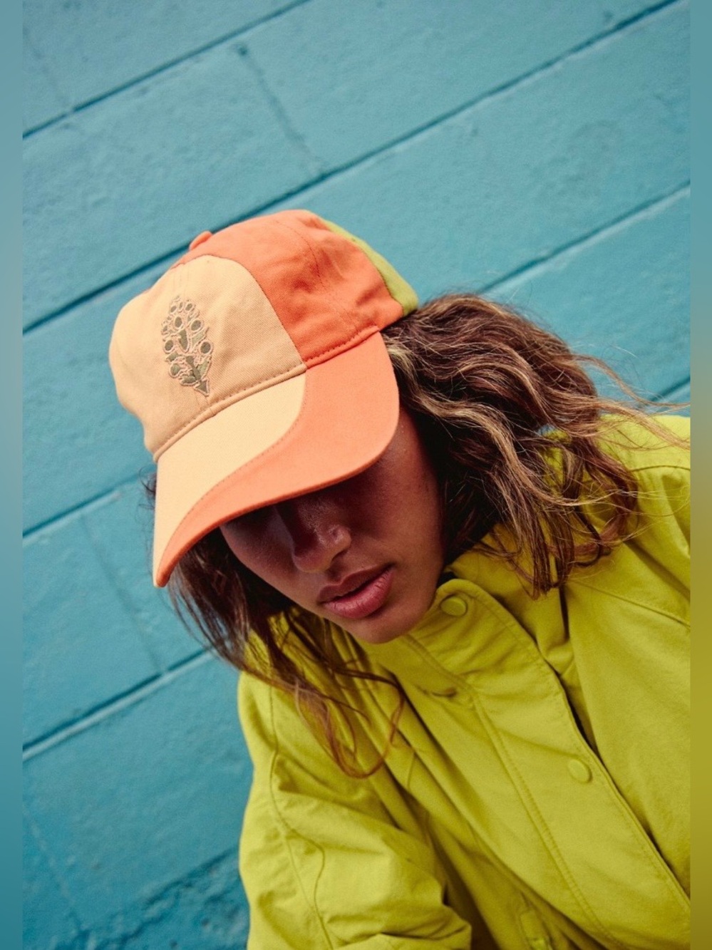 NWT FREE PEOPLE MOVEMENT RULE THE COURT BASEBALL HAT TANGERINE COMBO